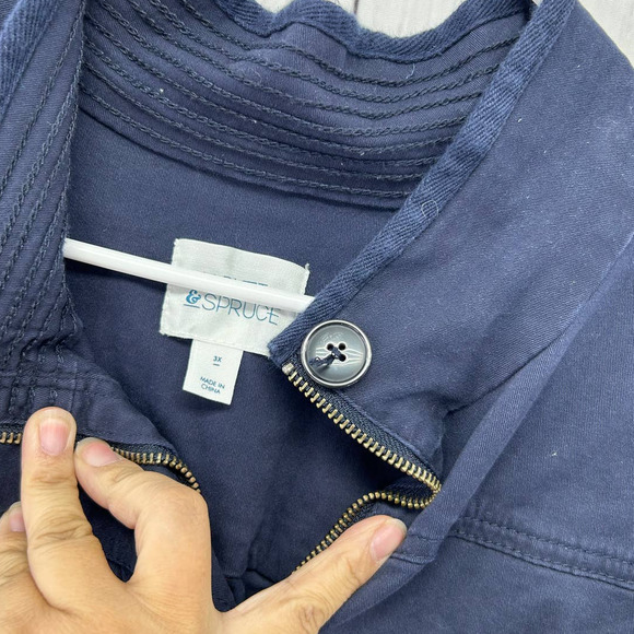 Stitch Fix Market and Spruce Mock Neck Plus Size Chambray Jacket 3X - Picture 3 of 3